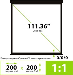 Экран Cactus 111" 200x200см TriExpert CS-PSTE-200x200-BK 1:1 напольный рулонный черный