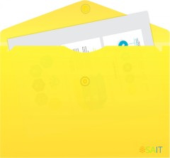 Конверт на кнопке Бюрократ -PK804A5NYEL A5 непрозрачный пластик 0.18мм желтый