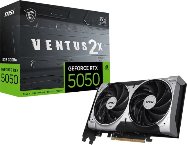 Видеокарта MSI PCI-E 5.0 RTX 5050 8G VENTUS 2X OC NVIDIA GeForce RTX 5050 8Gb 128bit GDDR6 2602/20000 HDMIx1 DPx3 HDCP Ret