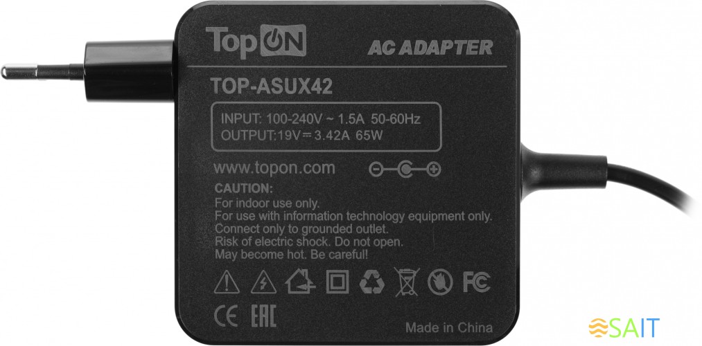 Блок питания TopON TOP-ASUX42 65W-19V 3.42A от бытовой электросети