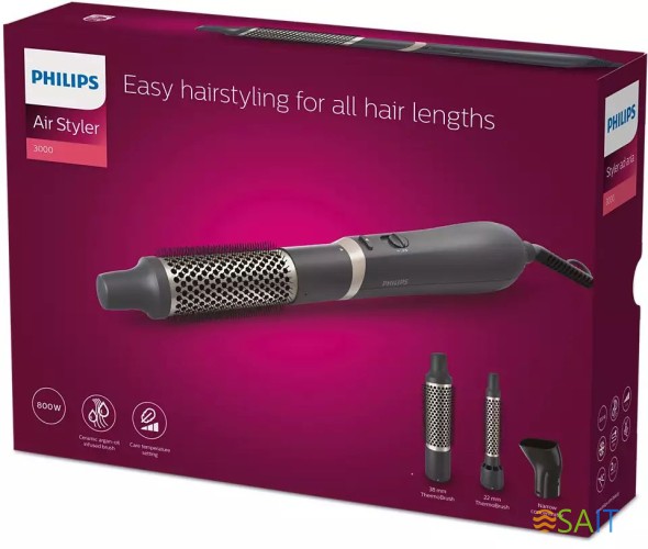 Фен-щетка Philips BHA301/00 800Вт черный