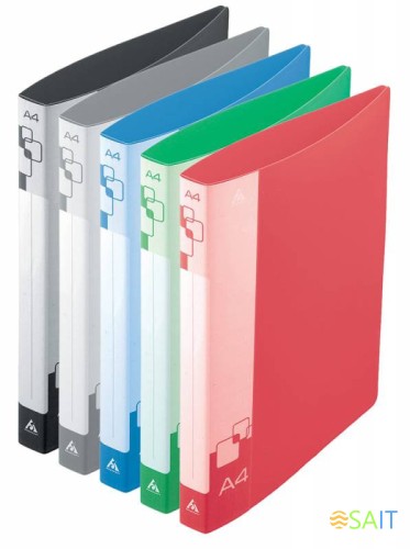 Папка на 2-х кольцах Бюрократ -0818/2RBLCK A4 пластик 0.7мм кор.18мм внутр. с вставкой черный