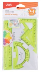 Набор для чертежей Deli EG00602 корпус ассорти в компл.:линейка 15см/прямоуг.2шт