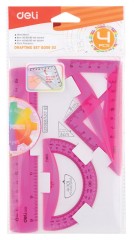 Набор для чертежей Deli EG00602 корпус ассорти в компл.:линейка 15см/прямоуг.2шт