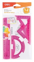 Набор для чертежей Deli EG00602 корпус ассорти в компл.:линейка 15см/прямоуг.2шт