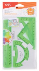 Набор для чертежей Deli EG00602 корпус ассорти в компл.:линейка 15см/прямоуг.2шт