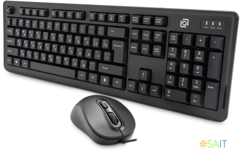 Клавиатура + мышь Оклик S605 клав:черный мышь:черный USB Multimedia