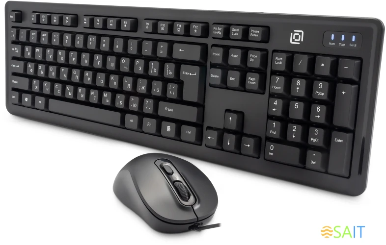 Клавиатура + мышь Оклик S605 клав:черный мышь:черный USB Multimedia