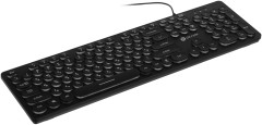 Клавиатура Оклик 420MRL черный USB slim Multimedia LED (1091226) кабель 1.5м