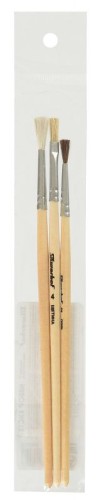 Набор кистей Silwerhof 980055 (наб.3шт) пон.круг.№2/коз.круг.№3/щет.плос.№4 дерев.ручка