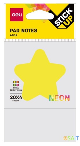 Закладки самокл. бумажные Deli EA03202 76х76мм 4цв.в упак. 20лист