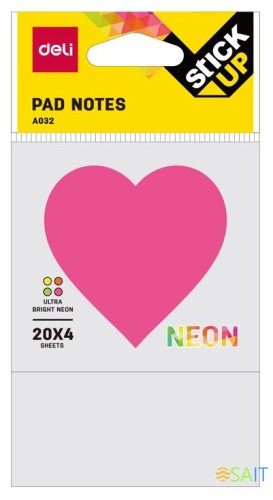 Закладки самокл. бумажные Deli EA03202 76х76мм 4цв.в упак. 20лист