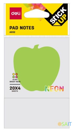 Закладки самокл. бумажные Deli EA03202 76х76мм 4цв.в упак. 20лист