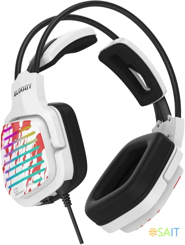 Наушники с микрофоном A4Tech Bloody G565 белый/рисунок 0.2м мониторные оголовье (G565 ENERGY WHITE)