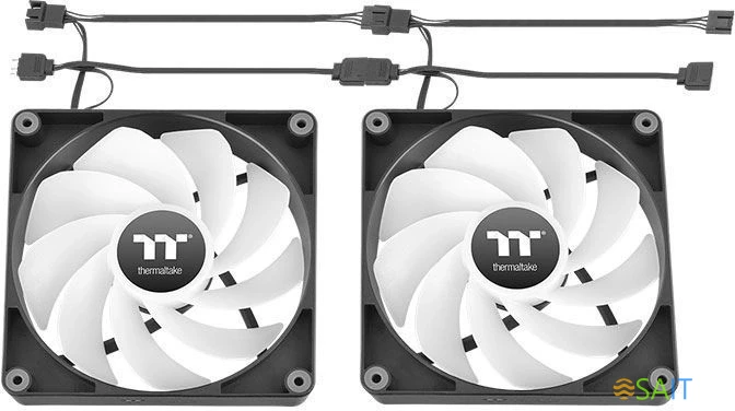 Вентилятор для корпуса Thermaltake CT140 Sync Reverse ARGB 140х140x25 черный 4-pin 32.8дБ (упак.:2шт) (CL-F174-PL14SW-A) Ret