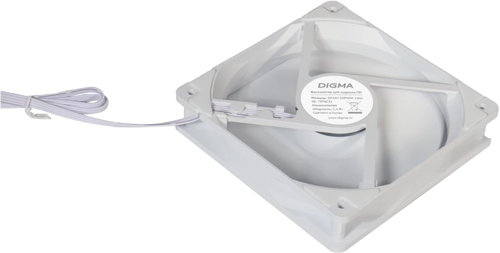 Вентилятор для корпуса Digma DFAN120PWM-1WH 120х120x25 белый 4-pin 28дБ Ret