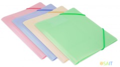 Папка на резинке Бюрократ Gems GEMPR05PIN A4 пластик кор.30мм 0.5мм розовый аметист карман для визитки