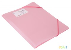 Папка на резинке Бюрократ Gems GEMPR05PIN A4 пластик кор.30мм 0.5мм розовый аметист карман для визитки