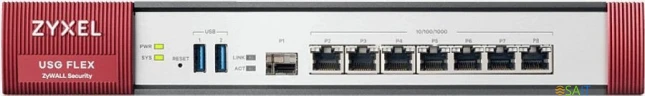 Межсетевой экран Zyxel USG Flex 500 (USGFLEX500-EUCI02F) 10/100/1000BASE-TX/SFP серебристый
