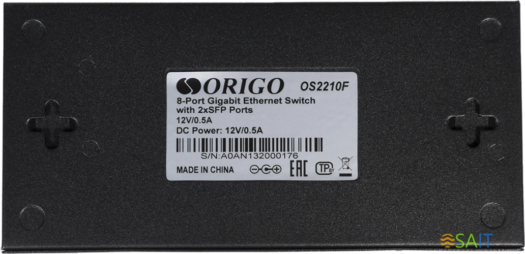 Коммутатор Origo OS2210F OS2210F/A1A (L2) 8x1Гбит/с 2SFP неуправляемый