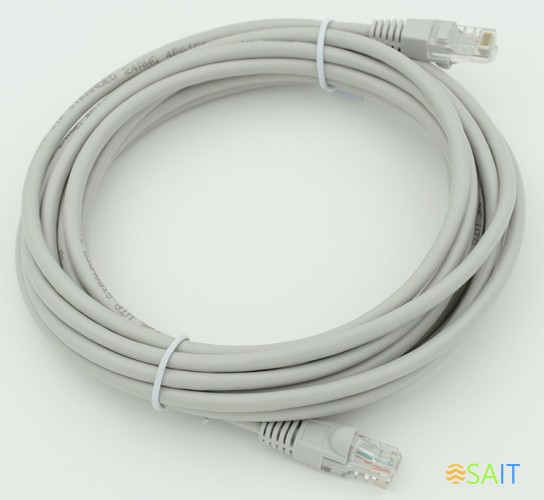 Патч-корд cat.5E stranded molded 5м серый RJ-45 (m)-RJ-45 (m)