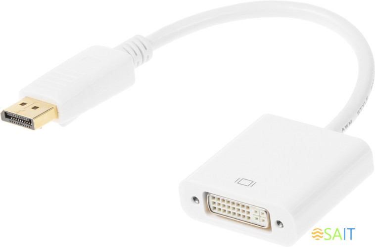 Переходник DisplayPort (m) DVI (f) белый