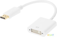 Переходник DisplayPort (m) DVI (f) белый