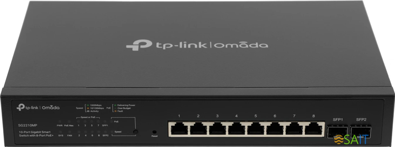 Коммутатор TP-Link SG2210MP (L2+) 8x1Гбит/с 2SFP 8PoE+ 150W управляемый