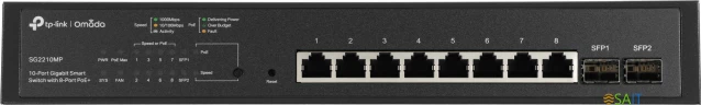 Коммутатор TP-Link SG2210MP (L2+) 8x1Гбит/с 2SFP 8PoE+ 150W управляемый
