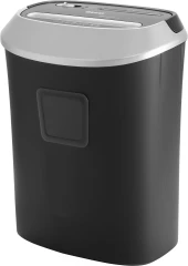 Шредер Buro Office BU-S1201 черный/серебристый с автоподачей (секр.P-4) фрагменты 12лист. 25лтр. скрепки скобы пл.карты CD