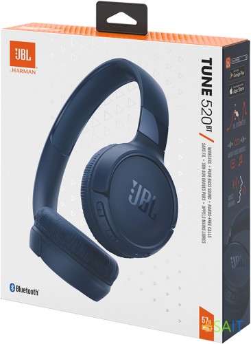 Гарнитура накладные JBL Tune 520BT синий беспроводные bluetooth оголовье (JBLT520BTBLU)