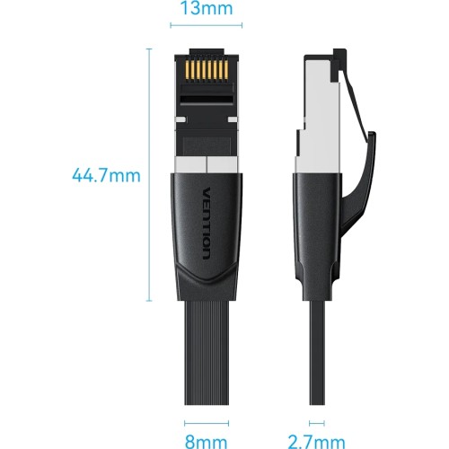 Патч-корд Vention прямой SFTP cat.8 RJ45 - 2м. Плоский Vention IKQBH SFTP RJ45 cat.8, 2м