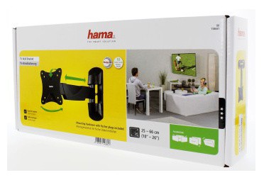 Кронштейн для телевизора Hama FULLMOTION черный 10"-26" макс.25кг настенный