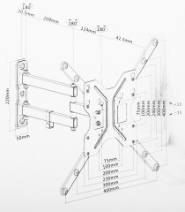Кронштейн для телевизора Ultramounts UM905 черный 23"-55" макс.30кг настенный поворотно-выдвижной и наклонный