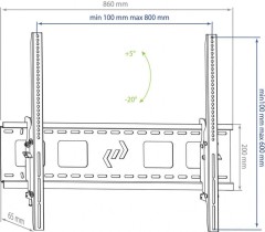 Кронштейн для телевизора Kromax STAR-2 черный 32"-90" макс.81кг настенный наклон