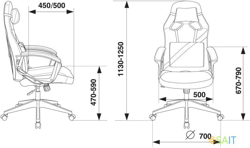 Кресло игровое Zombie Driver черный эко.кожа с подголов. крестов. пластик