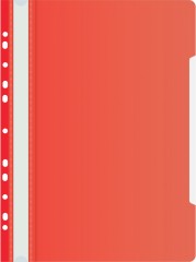 Папка-скоросшиватель Бюрократ PS-P20RED A4 прозрач.верх.лист боков.перф. пластик красный 0.12/0.16