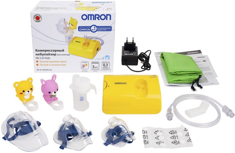 Ингалятор Omron NE-C24 Kids (NE-C801S-KDRU) компрессорный стационарный желтый