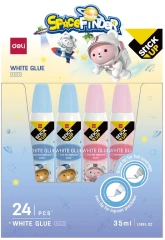 Клей ПВА Deli EA520 35мл корп.ассорти ПВА с двумя аппликаторами