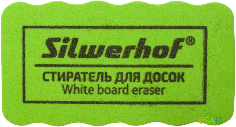 Стиратель Silwerhof 659004-02 для досок фетр 10.7x5.7x2см зеленый магнитный