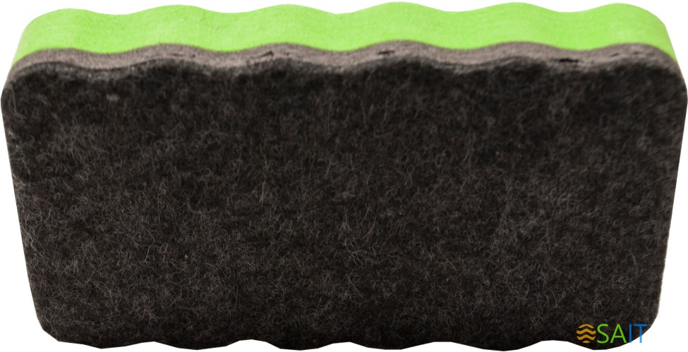 Стиратель Silwerhof 659004-02 для досок фетр 10.7x5.7x2см зеленый магнитный