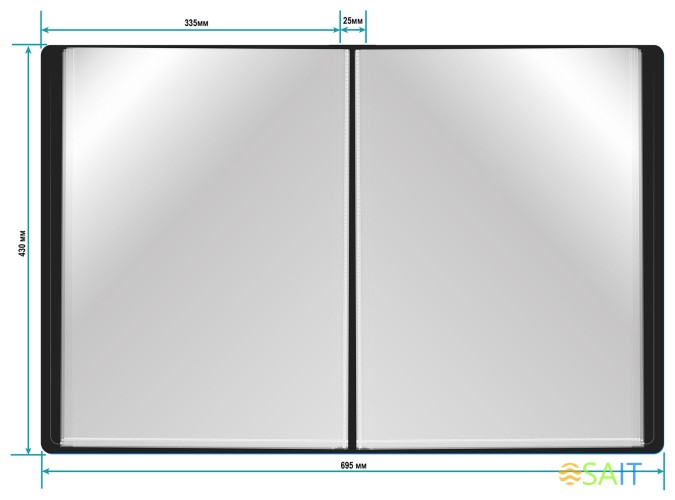 Папка с 20 прозр.вклад. Бюрократ -BPV20A3BLACK A3 пластик 0.8мм черный