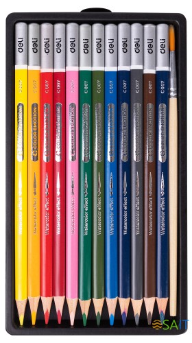 Карандаши цв. Deli EC00700 Color Emotion акварель. липа 12цв. коробка/европод.
