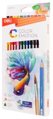 Карандаши цв. Deli EC00700 Color Emotion акварель. липа 12цв. коробка/европод.