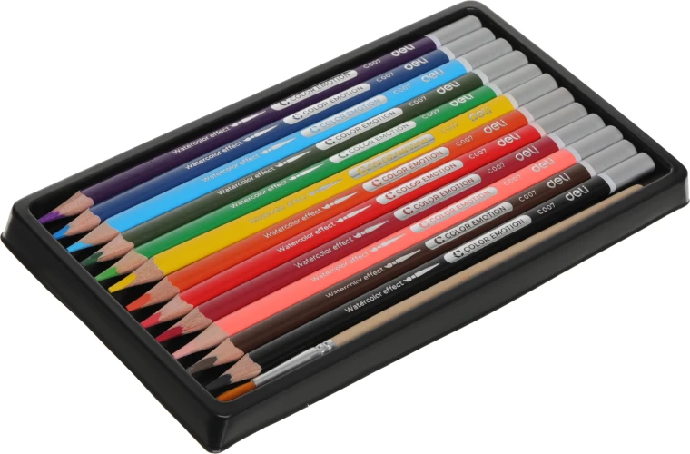 Карандаши цв. Deli EC00700 Color Emotion акварель. липа 12цв. коробка/европод.