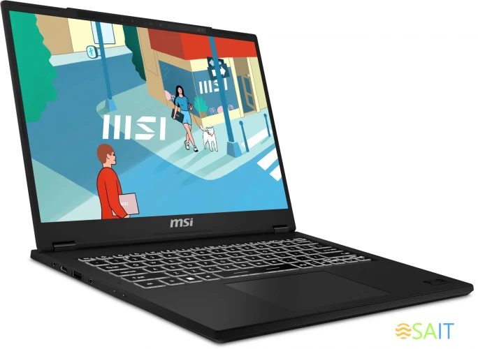 Ноутбук MSI Modern 14 H D13MG-091RU Core i7 13700H 16Gb SSD512Gb Intel Iris Xe graphics 14" IPS FHD+ (1920x1200) Windows 11 Professional black WiFi BT Cam (9S7-14L112-091)