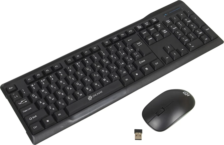 Клавиатура + мышь Оклик 230M клав:черный мышь:черный USB беспроводная (412900)
