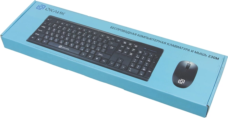 Клавиатура + мышь Оклик 230M клав:черный мышь:черный USB беспроводная (412900)