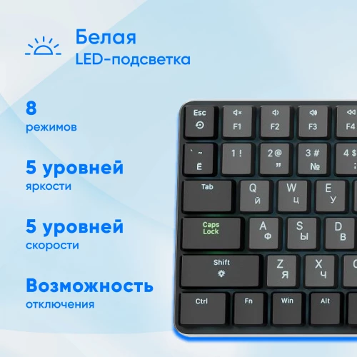Клавиатура Оклик K953X механическая черный/серый USB Multimedia LED (1901086)