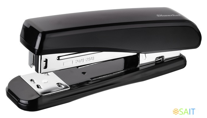 Степлер Silwerhof 24/6 26/6 (30листов) черный 80скоб пластик закрытый/открытый коробка